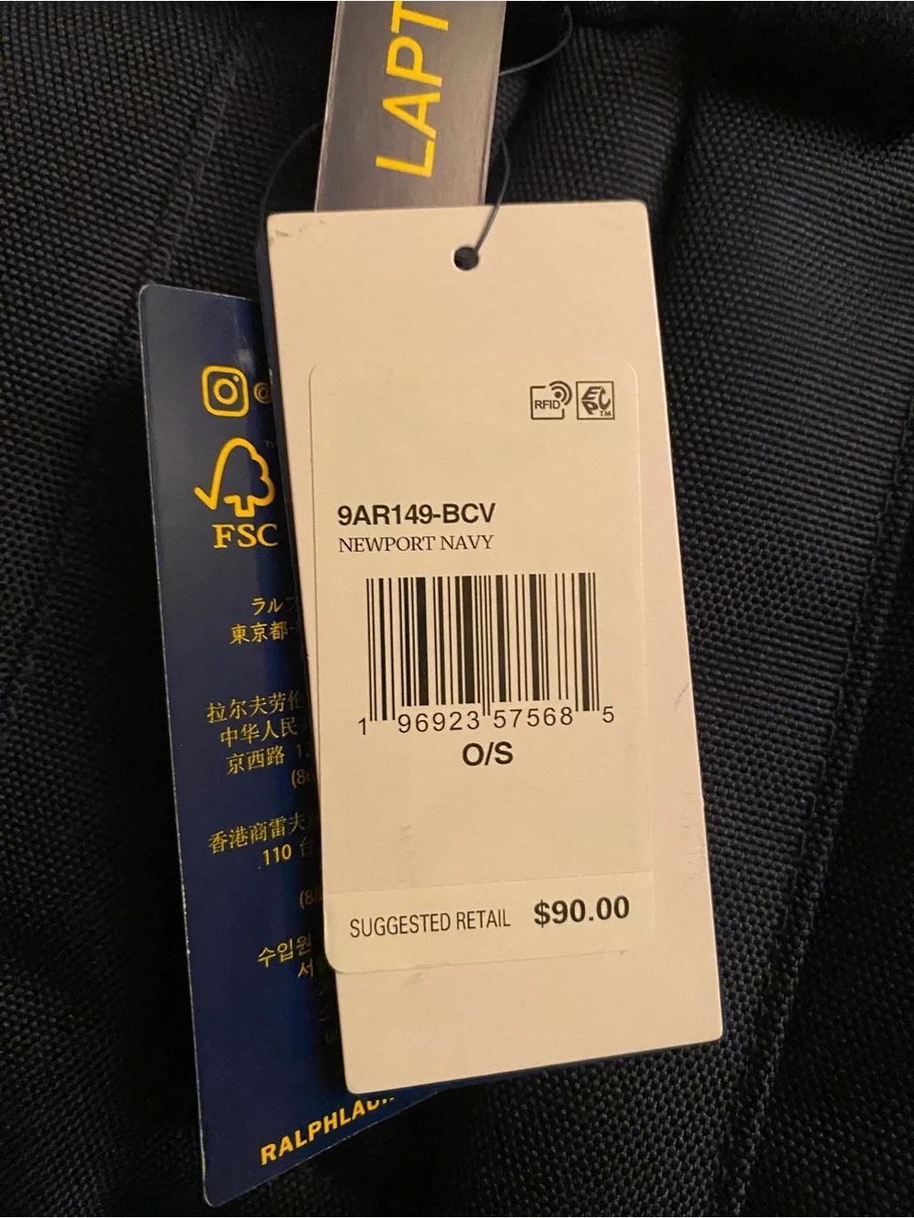 Polo by Ralph Lauren Navy Kids Backpack with Polo Bear Embroidery